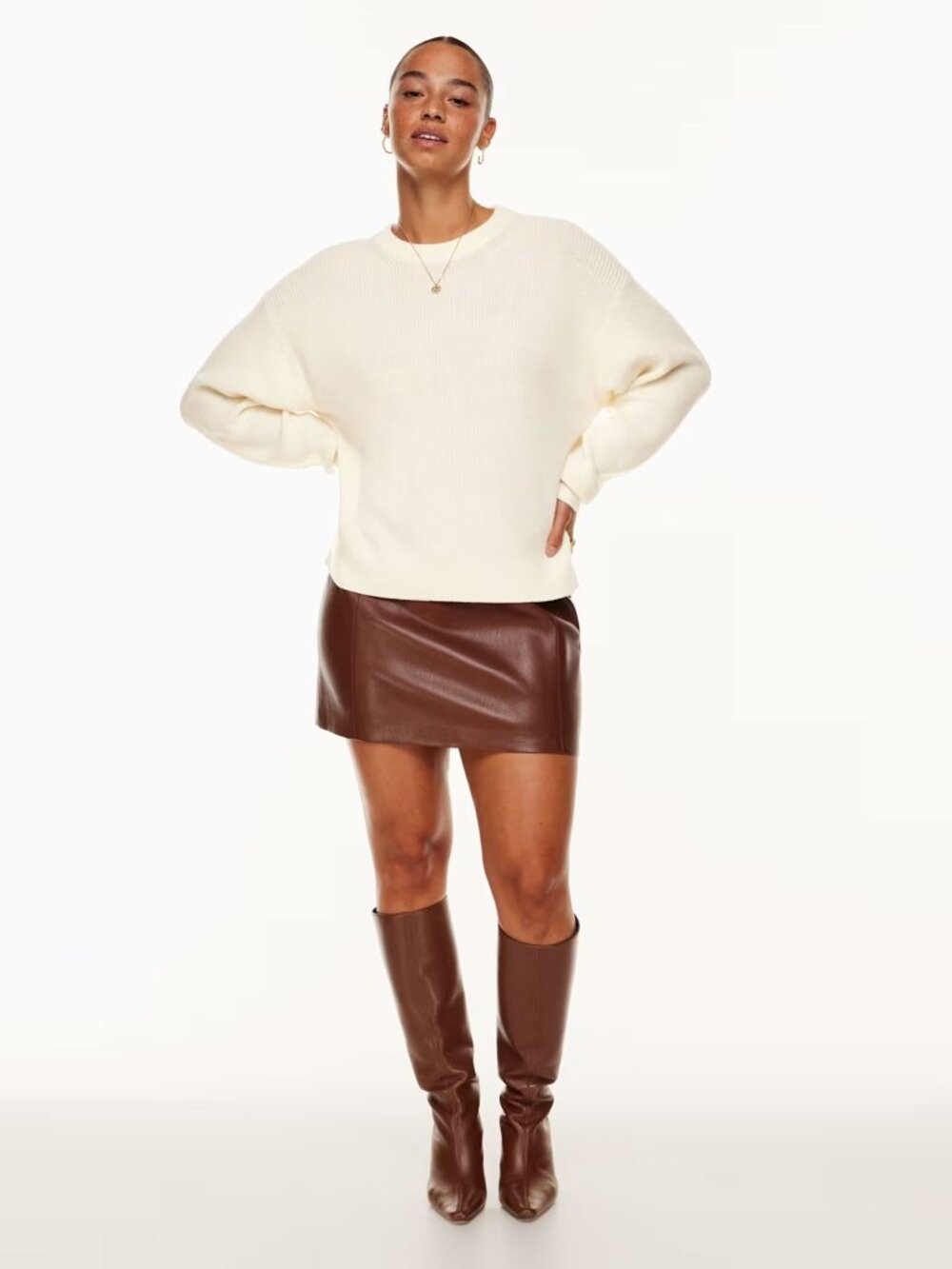 Artizia Wilfred Maria Sweater Merino Wool Cotton Light Birch Ivory large